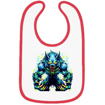 Discover Neon Alpha Howler – Electric Werewolf Rage Bibs