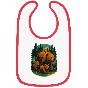 Discover Mama Bear and Cubs Forest Bibs – Bold Wildlife
