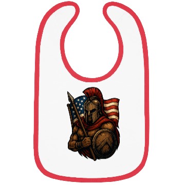 Discover Spartan Warrior American Flag Bibs Design