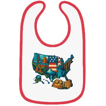Discover USA Map Bibs Design – National Parks