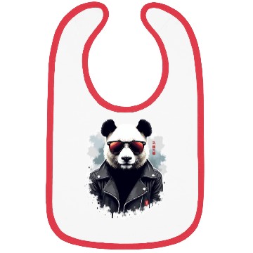Discover Cool Panda with Sunglasses & Leather Jacket Bibs