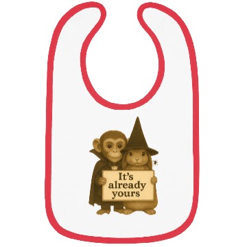Discover It's Already Yours - Witch Bunny & Vampire Monkey Bibs