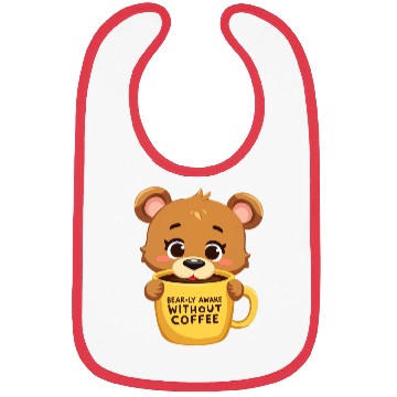 Discover Bear-ly Awake! - Cute Bear Cub & Morning Coffee Bibs