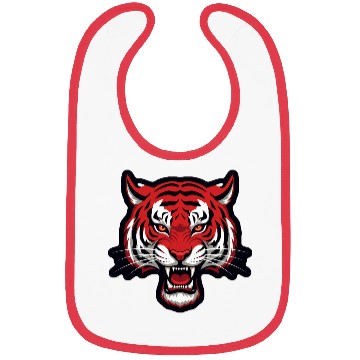 Discover Savage Red Tiger Head – Fierce Wild Beast Bibs