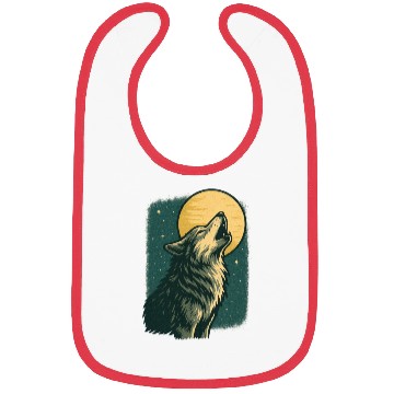 Discover Lone wolf howl at the moon Bibs
