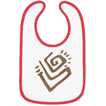 Discover Abstract Spiral Symbol in Light Brown on Texture Bibs