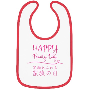Discover Happy Family Day Pink Bibs
