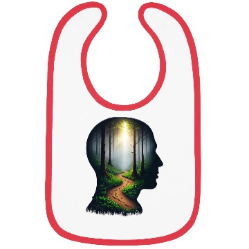 Discover Silhouette Face with Forest Path Bibs.