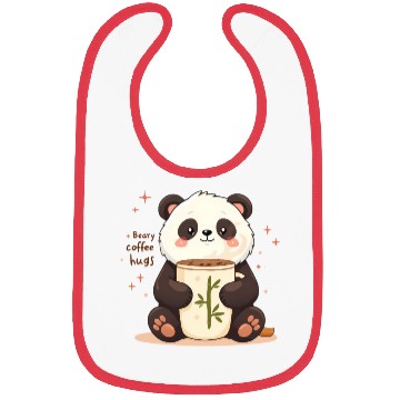 Discover Beary Coffee Hugs! - Cute Panda & Warm Embrace Bibs
