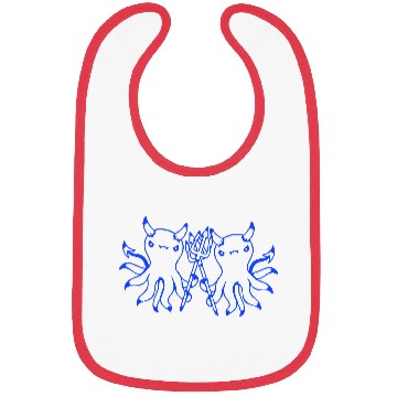 Discover 2 octopus devil hell team friends satan evil sweet Bibs