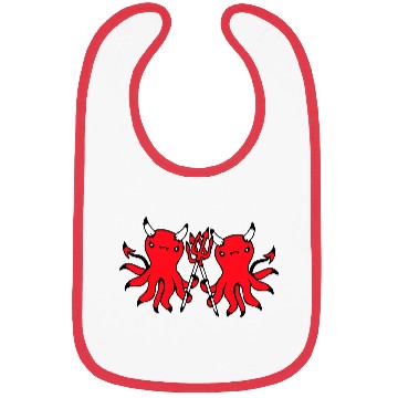 Discover 2 octopus devil hell team friends satan evil sweet Bibs