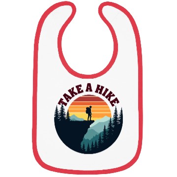 Discover Take A Hike - Vintage Sunset Mountain Silhouette Bibs