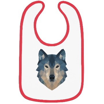Discover Geometric Wolf Face – Bold Abstract Wild Animal Ar Bibs