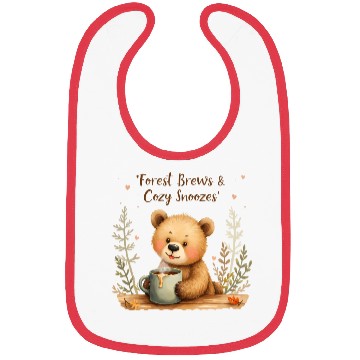Discover Forest Brews & Cozy Snoozes - Bear & Warm Drink Bibs