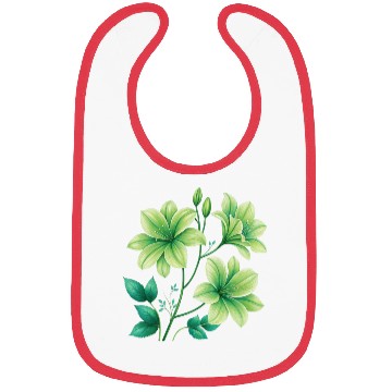 Discover Green Lilies Floral Design Bibs