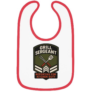 Discover Grill Sergeant Reporting for Kitchen Duty Bibs
