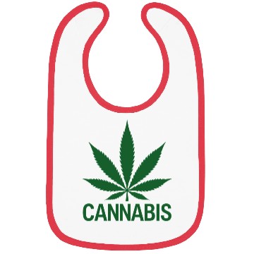 Discover Cannabis Hemp Leaf Statement Green Look Bibs