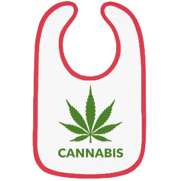 Discover Cannabis Hemp Leaf Statement Green Look Bibs