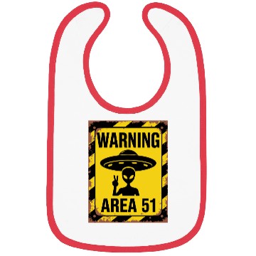 Discover Area 51 UFO Warning - Enter at your own risk Bibs