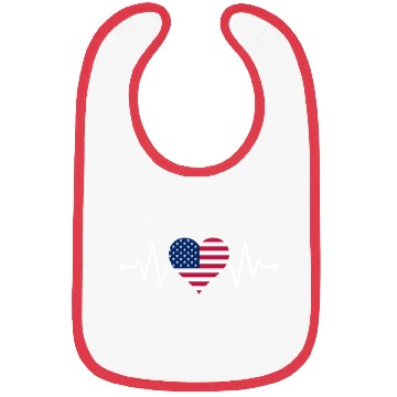 Discover American Flag Heart Bibs Freedom 4th of July