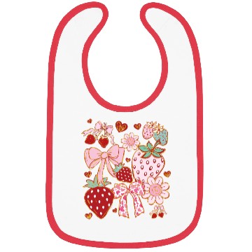 Discover Boho Strawberry Coquette Bibs