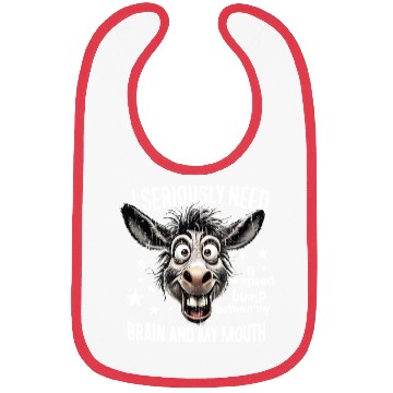 Discover Humorous Eccentric Donkey Illustration Bibs