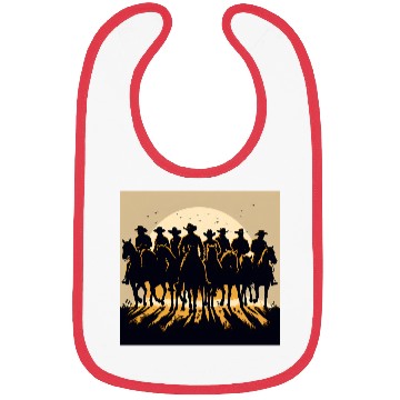Discover Western Sunset Cowboy Scene Bibs