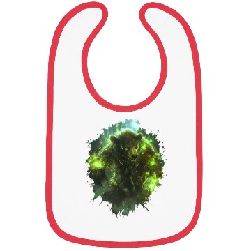 Discover Magical Bear Warrior with Green Nature Energy Bibs