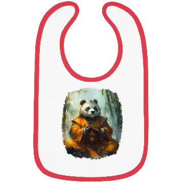 Discover Meditating Panda In The Zen Bamboo Forest Bibs