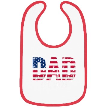 Discover Dad Est. 2025 American Flag New Dad Design Bibs