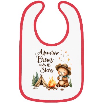 Discover Adventure Brews Bear - Camping & Coffee Bibs