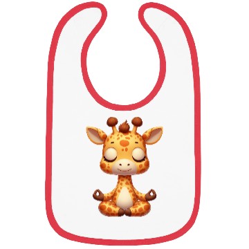 Discover Cute giraffe yoga meditation relaxation cartoon Bibs