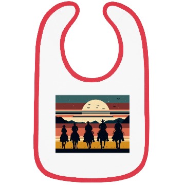 Discover Retro Cowboys in the Sunset Bibs