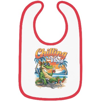 Discover Chilling Vibes Dragon Relaxing Beach Scene With Bibs