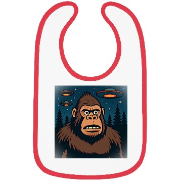 Discover Bigfoot Sasquatch Funny Alien UFO Bibs