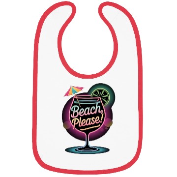 Discover Neon Tropical Cocktail Beach Please Retro Summer Bibs