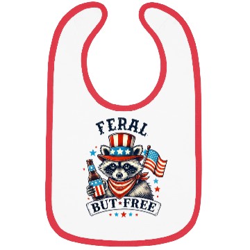 Discover Feral but Free Funny 4th of July Raccoon Bibs