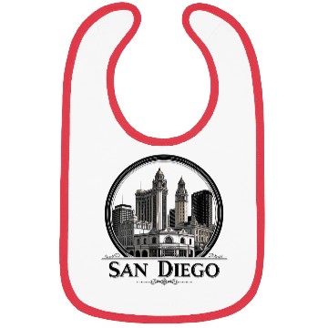Discover san diego california skyline_modern cityscape art Bibs