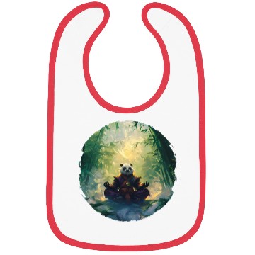 Discover Panda Meditates In A Bright Bamboo Forest Bibs