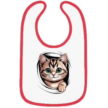 Discover Cute Cat With Big Eyes Bibs