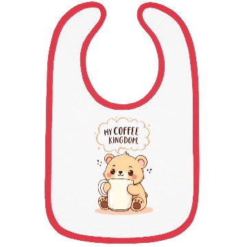 Discover My Coffee Kingdom - Cute Bear Cub & Mug Bibs