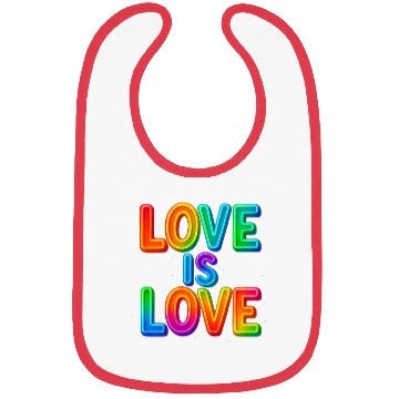 Discover Love Is Love – Neon Rainbow Pride Statement Bibs