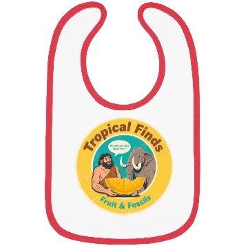 Discover Caveman Mammoth Retro Ancient Fruit Discovery Bibs