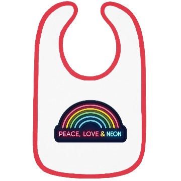 Discover Peace Love Neon Rainbow 70s Bibs