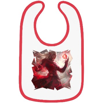 Discover Mystical Fire Elf Holding Glowing Spell Orb Art Bibs