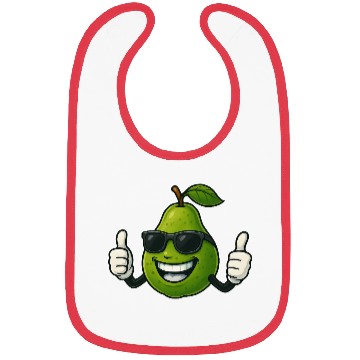 Discover Cute cartoon pear guava fruit summer joy Bibs