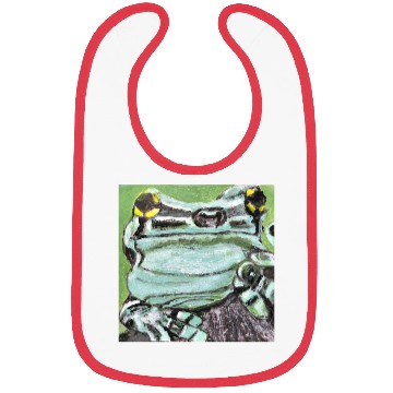 Discover Green Frog with Yellow Eyes | ShopperSuz Bibs