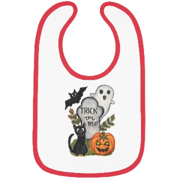 Discover Halloween trick or treat theme watercolor artwork Bibs