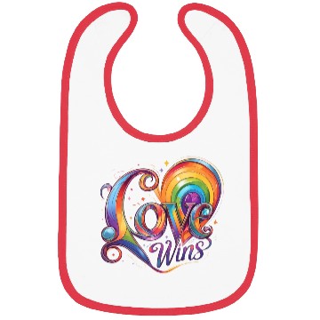Discover Love Wins Rainbow Script Bibs – Pride Month Bibs