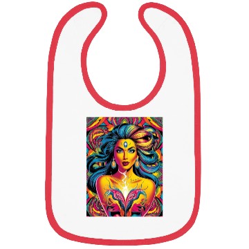 Discover Vibrant Psychedelic Goddess Illustration Bibs